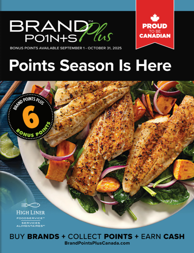Brand Points Plus Flyer cover with cooked fish and salad